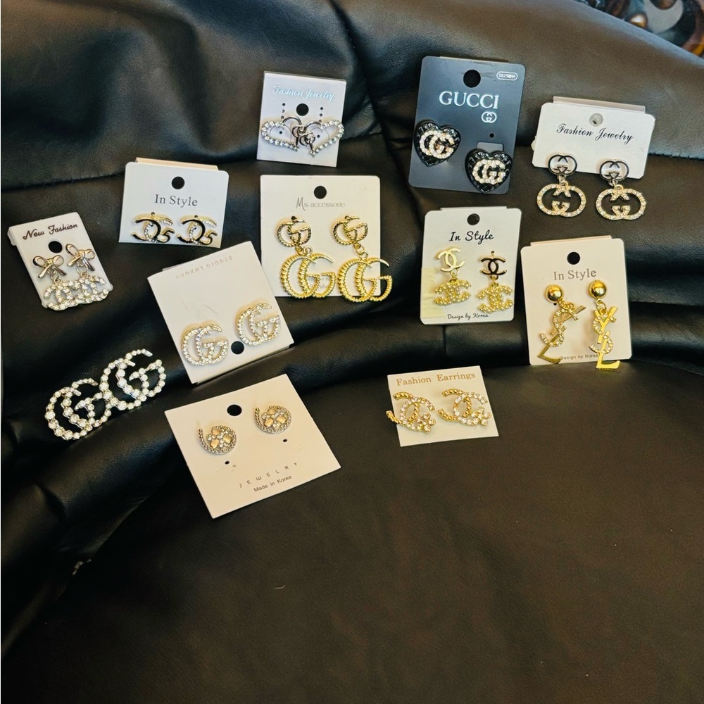 Elegant Gold and Silver Earrings Set